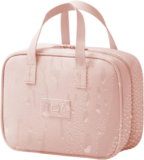 Womenâ€™s Makeup Travel Bag | Cosmetics Jewelry Toiletry Bag | Interactive Travel Hygiene Organizer | Waterproof Travel Toiletries Bag | Water Resistant Makeup Organizer for Travel, Pink, Refer to