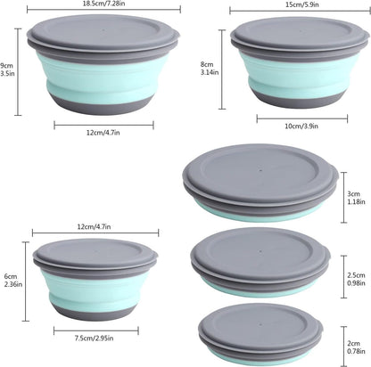 YSHIGUING 3 Pcs Collapsible Washing Up Bowl, Portable Camping Bowl with Lid Food Storage Outdoor Tableware Folding Lunch Box Portable Salad Bowl for Outdoor Travel Camping Hiking Caravan
