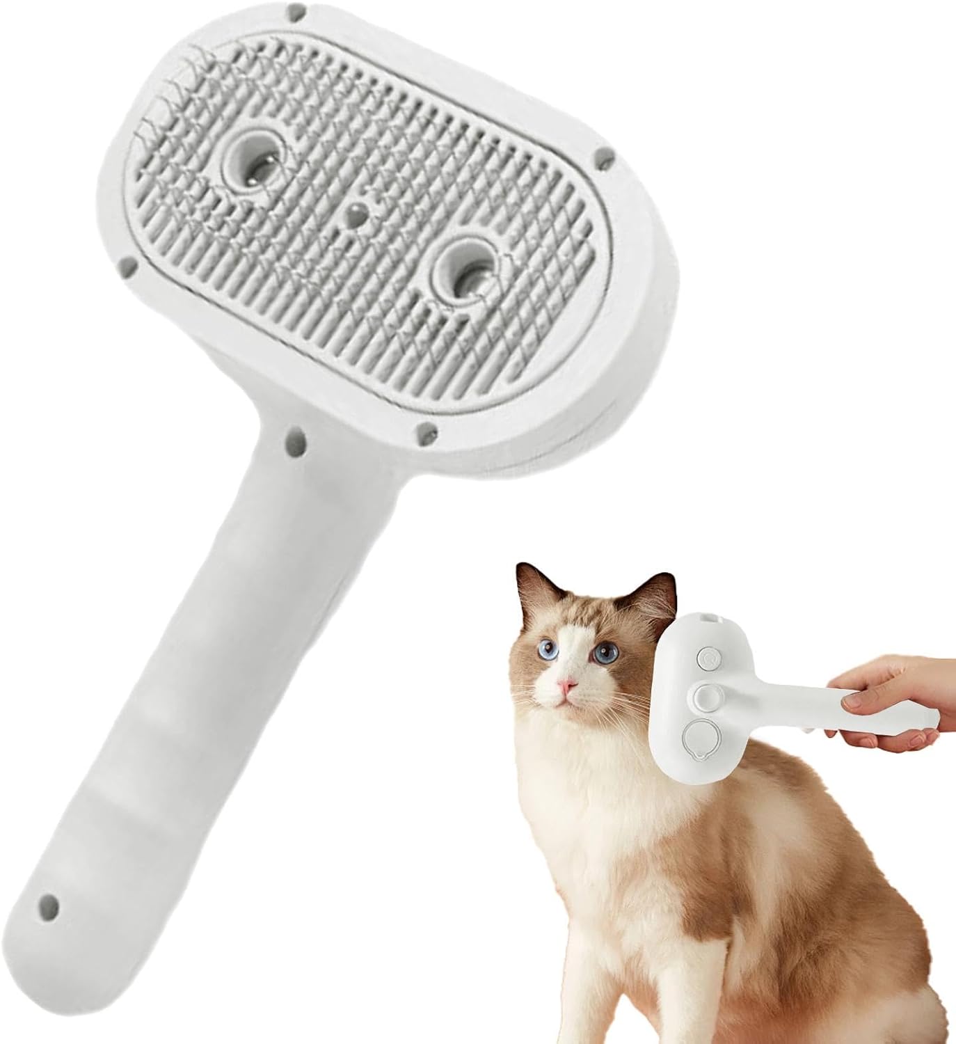 Cats Spray Brush, Multifunctional Dog Massager Brush, 7.48 x 4.33 x 2.68 Inches Ergonomic Design & Comfort, Pet Grooming Steamy Comb for a Pleasant Hygiene Experience