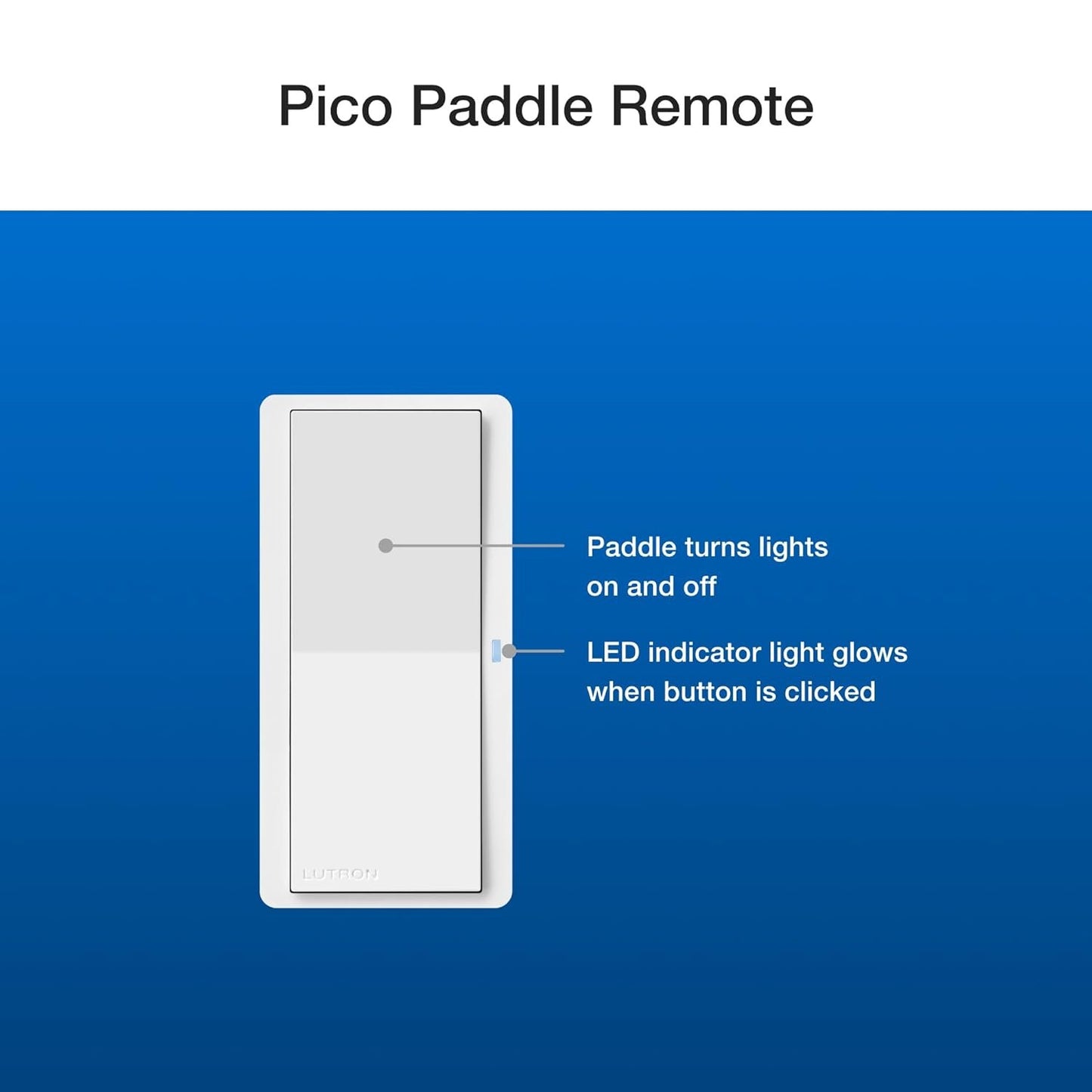 Lutron Claro Smart Switch 3-Way Kit for Caseta Smart Lighting, with Wall Plate, Pico Paddle Remote, Wallmount Bracket, and Label Stickers, 5 Amp, Single Pole/3-Way, Neutral Required, DVRF-PKG1S-WH