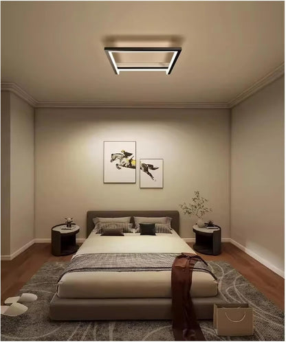 Minimalism Bedroom Ceiling Light Living Room Bedroom Study Ceiling Lamp Kitchen Black Square Ceiling Chandelier Led Smart Ceiling Lighting Fixtures