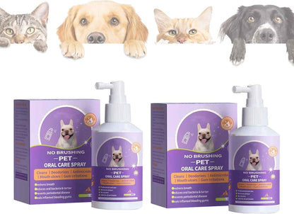Oral Spray for Dogs, Pet Dental Care without Brushing for Dogs and Cats, Toothpaste Spray for Dogs and Cats for Cleaning Dog Teeth and Dog Breatheat, Pet Dental Spray, Fresh Breath Spray for Dog