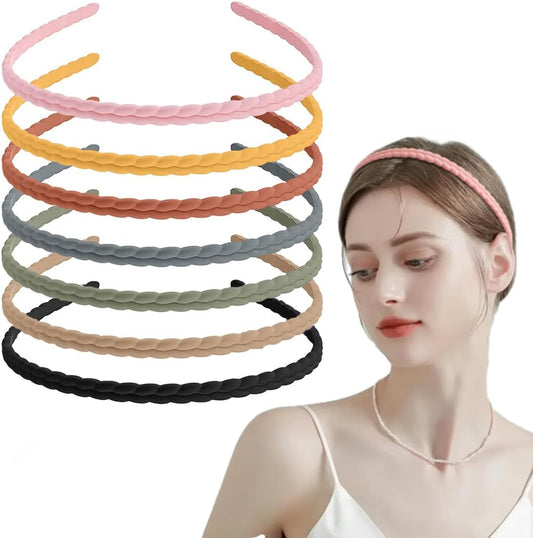 WKRTDY Simple Hair Bands, Set of 7 Colorful Non-Slip Fashion Hair Bands, Stylish and Functional Accessories for Women and Girls, Perfect for Sports, Yoga and Make-up