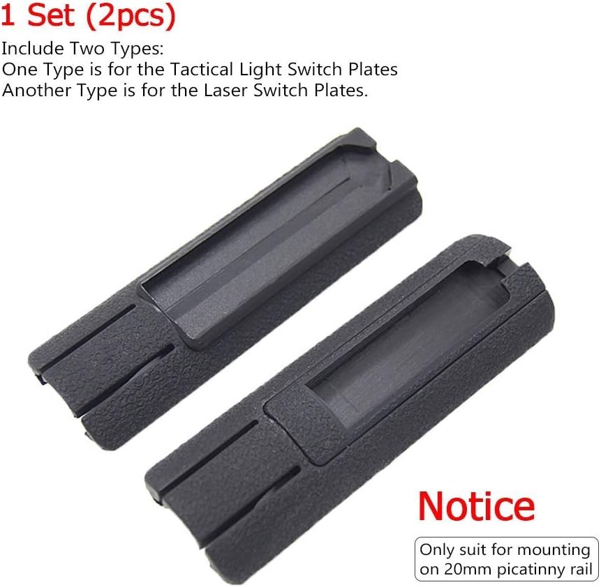 Scar Pocket Panel Remote Switch Rail Pads Set for PEQ-15 Style LED Flashlight Tactical for 20mm Rail 1 Set
