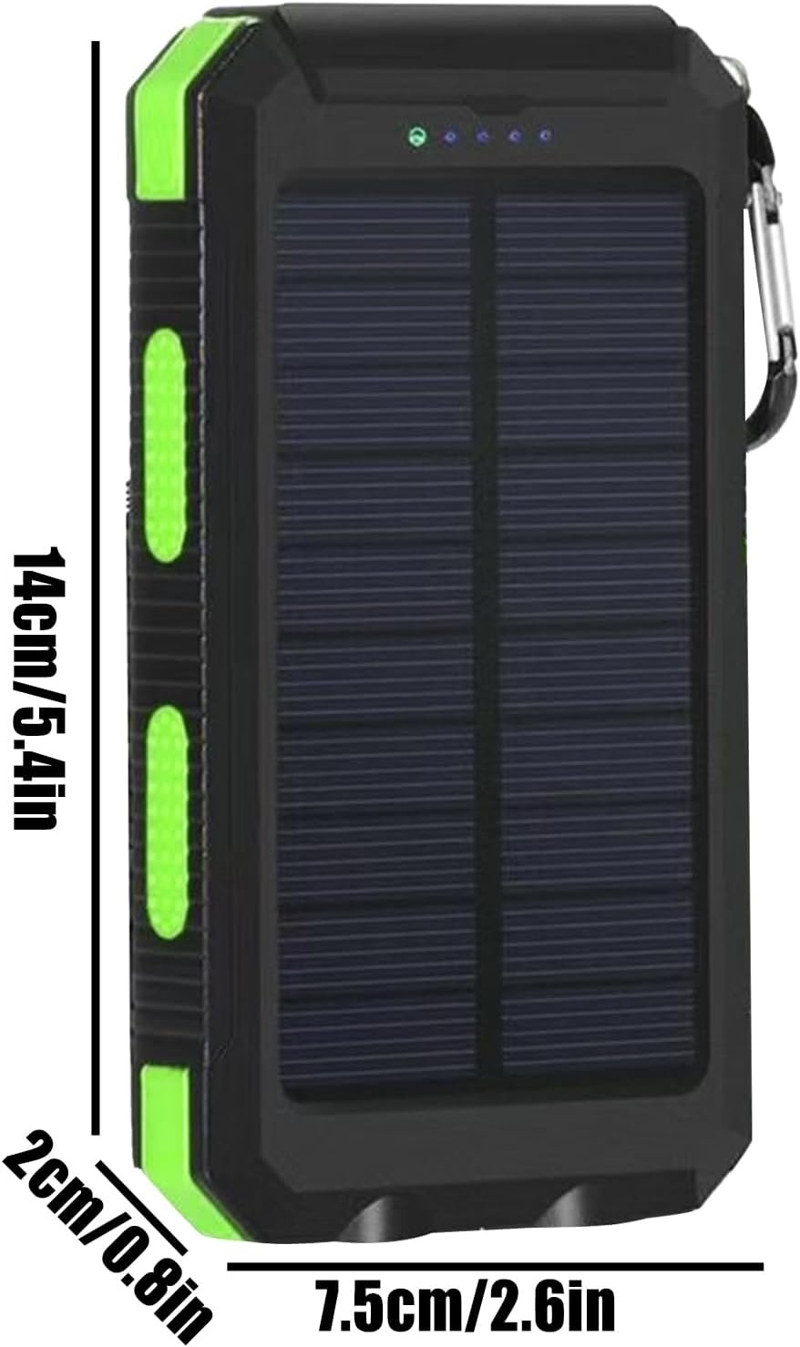 Solar Powered Charger | 20000mAh Portable Solar Fast Charger - Waterproof Battery Pack with Flashlight Survival Gear for Hiking, Explorer & Cell Phone