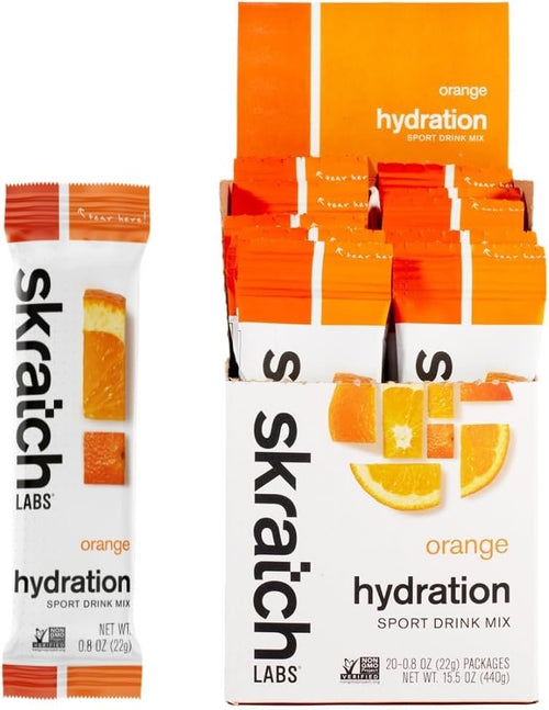 SKRATCH LABS Hydration Packets Hydration Drink Mix |Electrolyte Powder Developed for Athletes and Sports Performance | Orange (20ct) Gluten Free, Vegan, Kosher