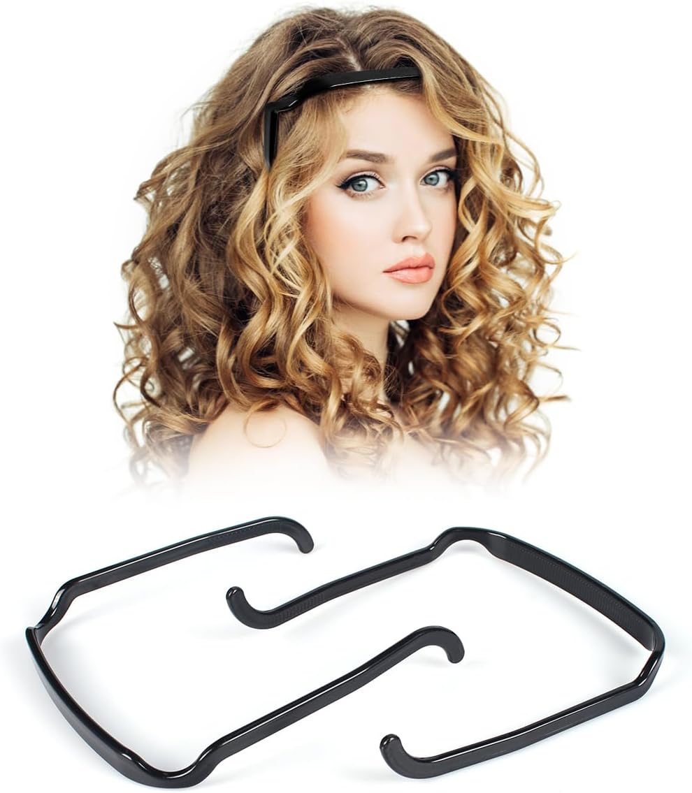 Reayou 3PCS Curly Headband, Makeup Headband for Women,Fashion Curly Hair Thick Hair Band, Curly Hairstyle Fixing Tool, Invisible Hair Hoop That Fits Like Sunglasses, for Skin Care, Makeup Removal..