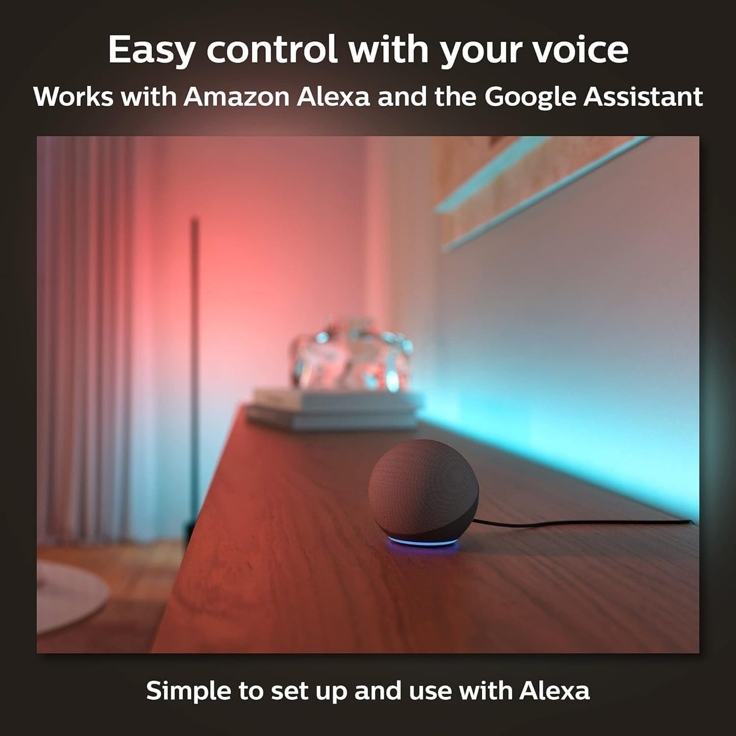 Philips Hue Bluetooth Gradient Ambiance Smart Lightstrip 2m/6ft Base Kit with Plug, (MutiColour Strip, Works with Apple Homekit and Google Home), White,570556