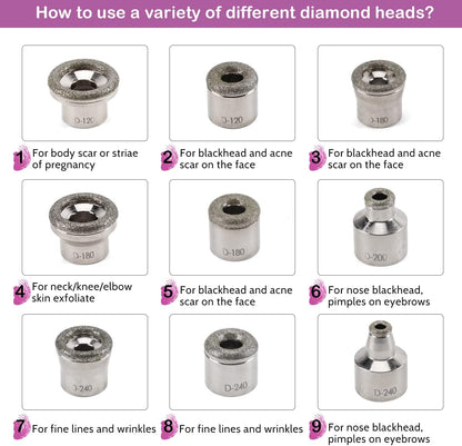 Diamond Microdermabrasion Machine, Yofuly 65-68cmHg Suction Power Professional Dermabrasion, Home Use Facial Skin Care Equipment