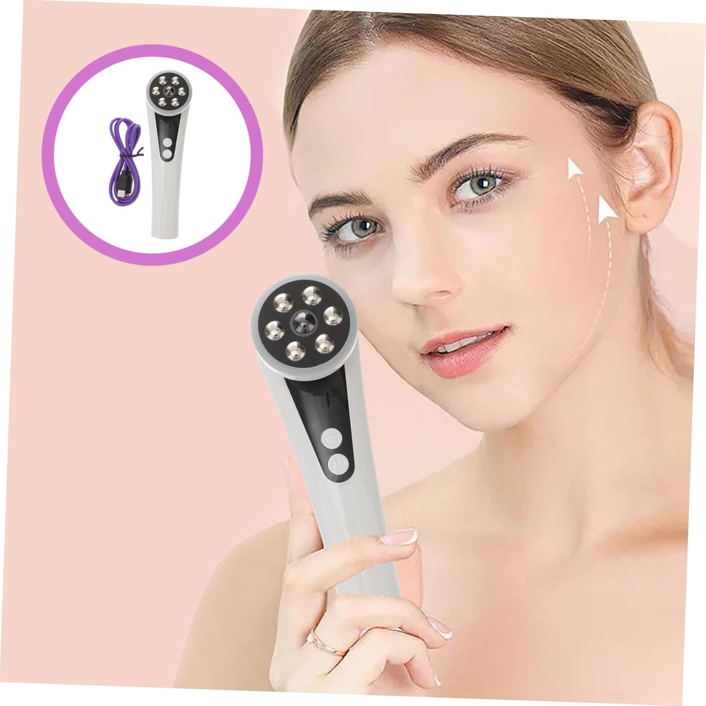 Generic Beauty Instrument Face Facial Massage Device Remover Kit Mask Cosmetics Massager Wrinkle Skincare Facial Tools Skin Care Tools Facial Massage Tool Beauty Device Abs White