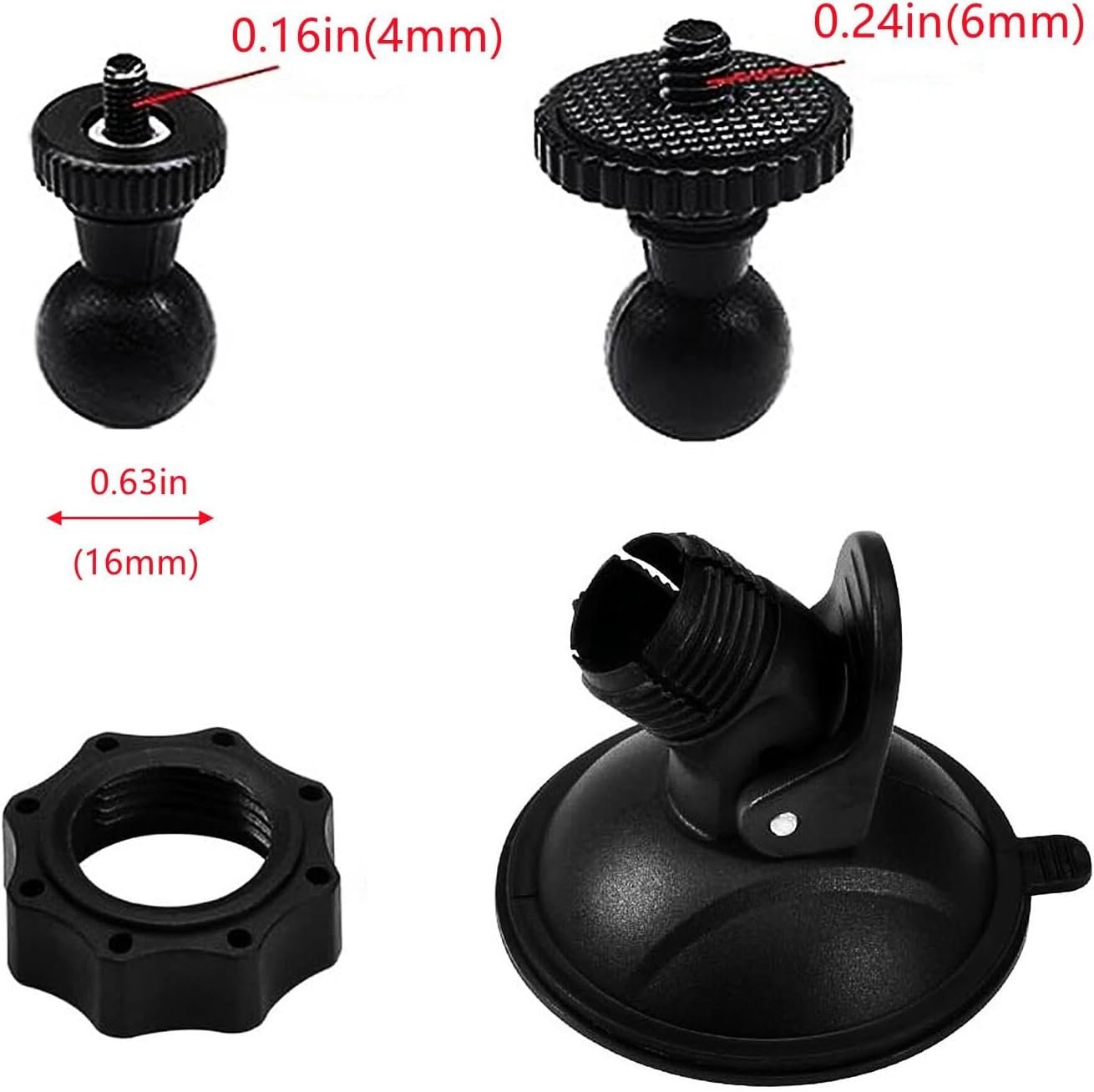 Dash Cam Mount Compatible with CHORTAU Apexcam Claoner Dash cam, Suction Mount Easy to Install and Use, Replacement Screen Mount Strong Suction Power Hight Durability and Removeable 2 Pcs