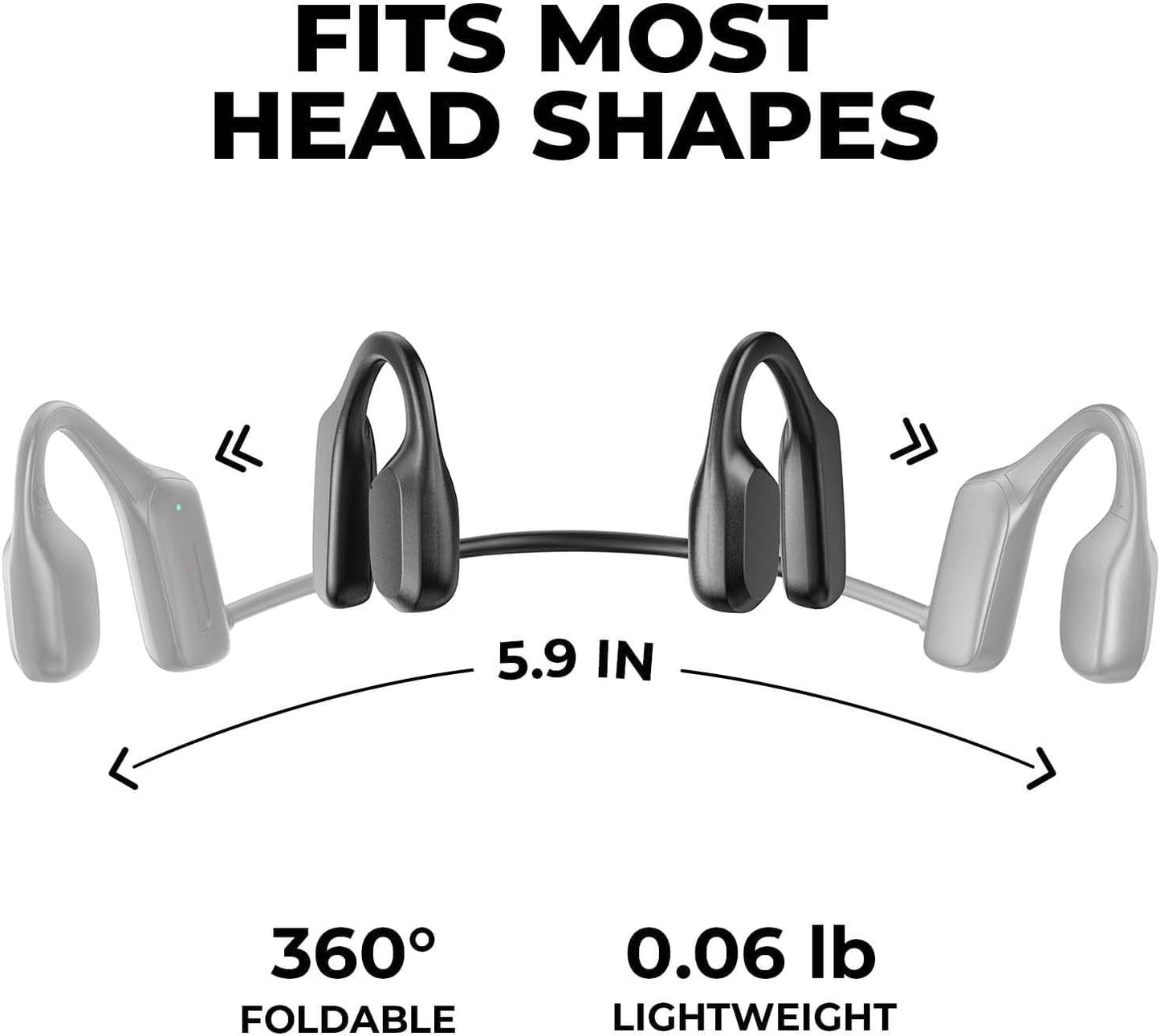 Bone Conduction Headphones Swimming Headphones, IP68 Waterproof Wireless Headset Bluetooth v5.3, Built-in 32G with MP3 Player, Open Ear Sports Earphones for Swimming, Sports, Running
