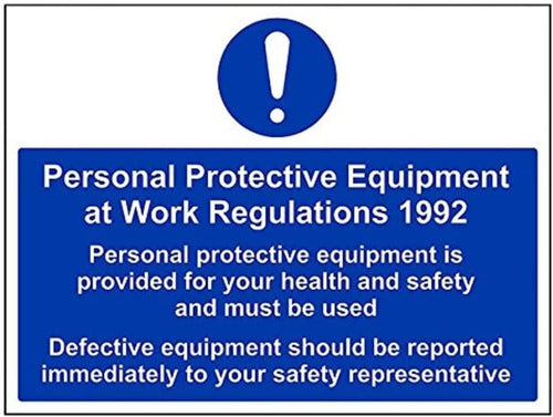 Vsafety Personal Protective Equipment Is Provided For Health and Safety Sign – orizzontale – 400 mm x 300 mm – vinile autoadesivo