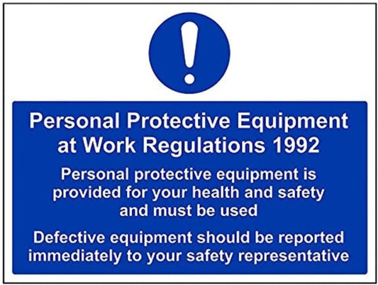 Vsafety Personal Protective Equipment Is Provided For Health and Safety Sign – orizzontale – 400 mm x 300 mm – vinile autoadesivo