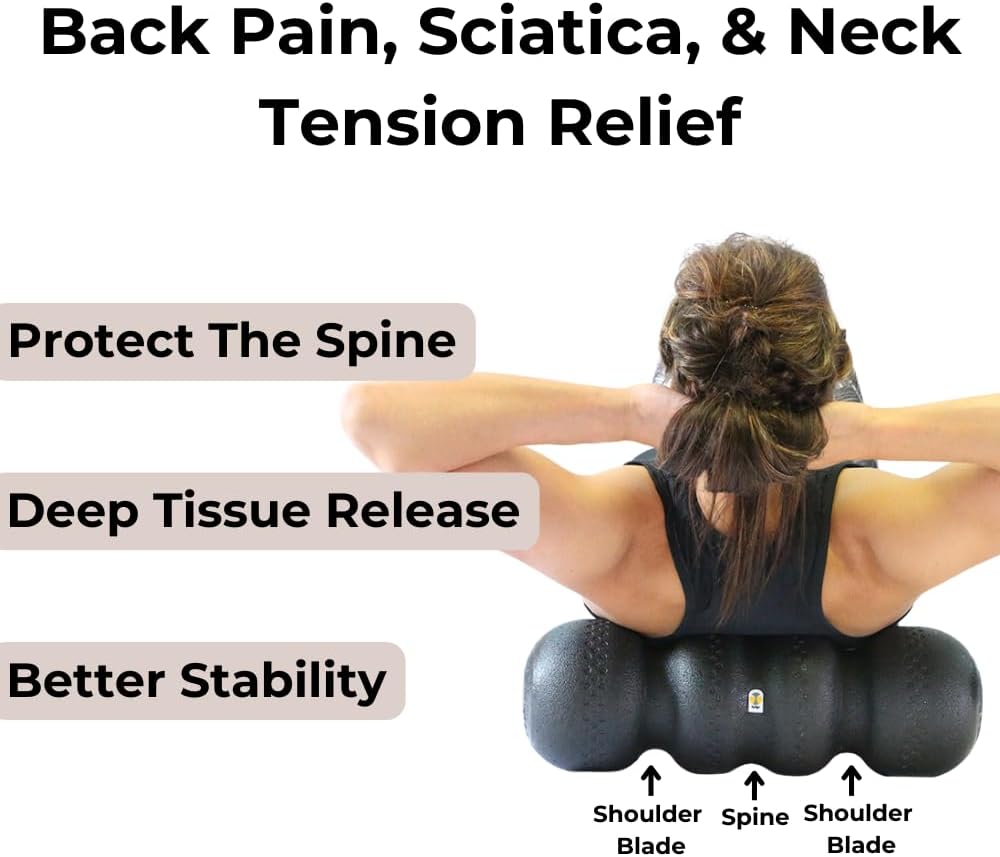 Rollga Basic - The Better Foam Roller for Flexibility, Muscle Recovery, Back & Neck Massage, Exercise (White)