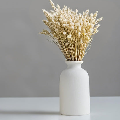TINCTOTNIC Distressed Ceramic Vase Set of 3, Modern Bohemian Farmhouse Home Decor, Pampas Grass Dried Flowers Vases for Living Room, Dining Room, Bedroom, Kitchen, Bathroom, Office, Entryway (White)