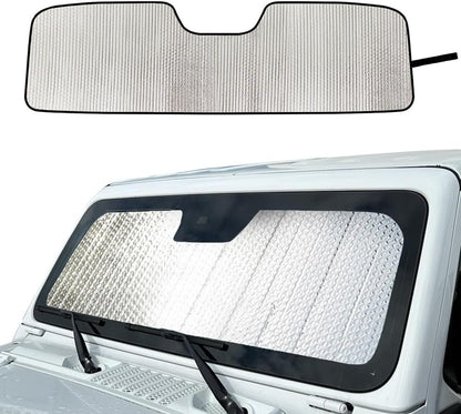 Windshield Sun Shade Front Window Sunshade Heat Shield Sun Visor Sun Blocker Protector Cover for Jeep Wrangler JL Gladiator JT 2024 2025 Interior Accessories