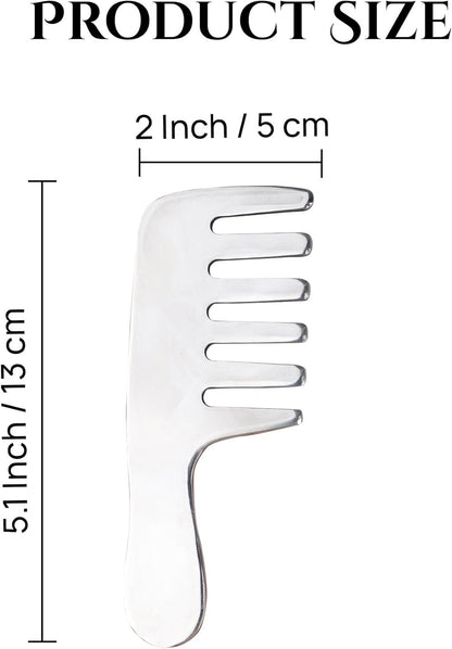 Soulvinee 1pcs Gua Sha Stainless Steel Guasha Board for Facial Skincare Gua Sha Scraping Massage Tools for SPA Acupuncture Therapy Trigger Point Treatment Satinless Steel Comb