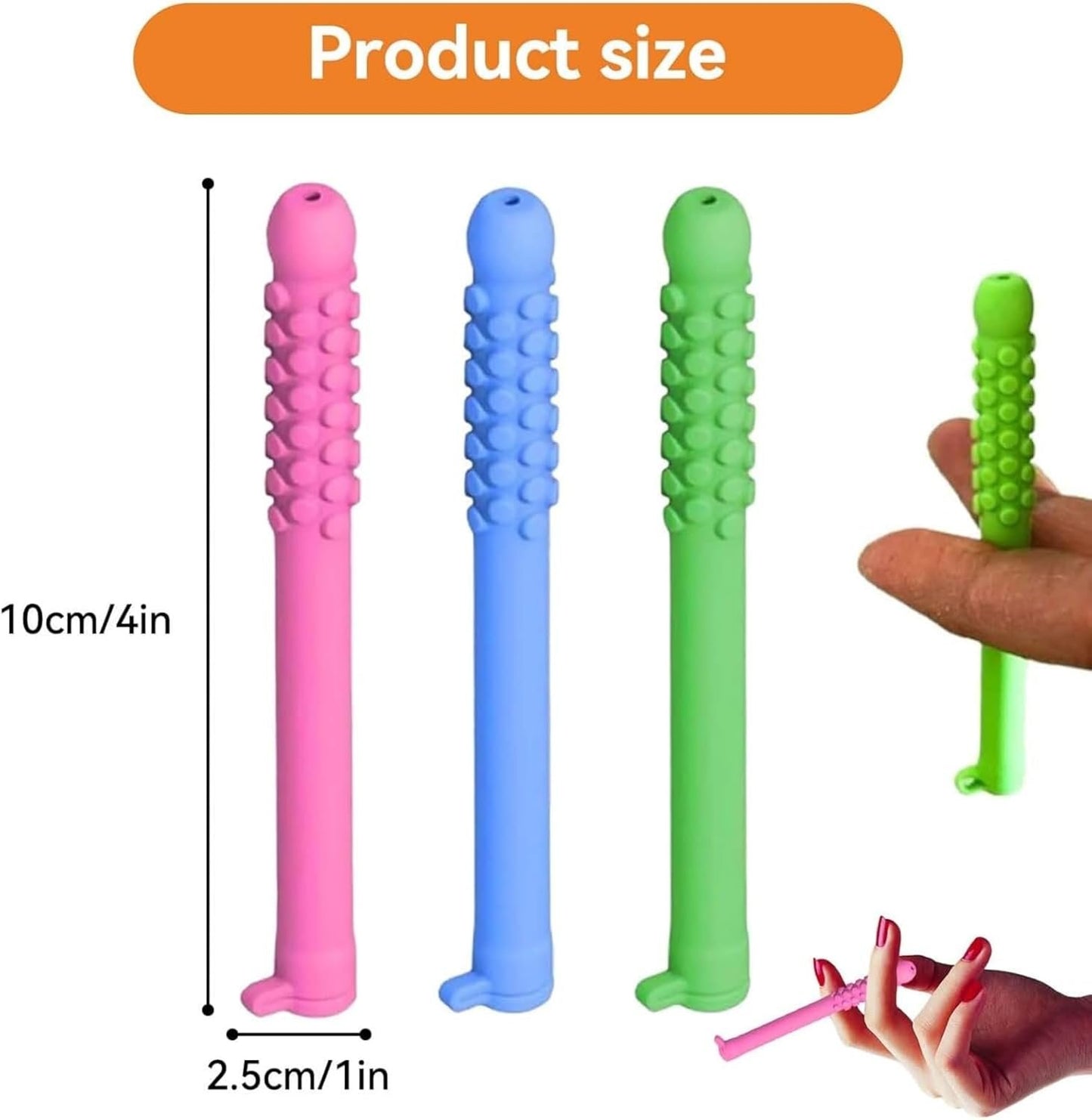 Chewable Breath Sticks with Essential Oils, Chewable Breather Quit, Reusable Silicone Chewer for Adults, Can Be Taken Anywhere 3pcs(watermelon+mint+Strawberr)