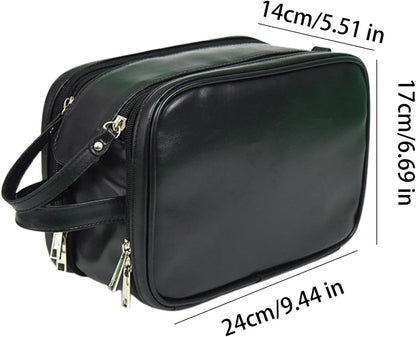 Toiletry Organizer, Bathroom Travel Bag, Travel Toiletries Bag, Men's Toiletry Kit, Shaving Kit Organizer, 24 x 17 x 14 cm, Large Capacity Toiletry Bag Organizer for Bathroom and Travel Use, Black,