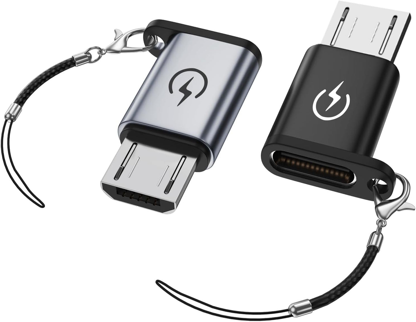 Liaoan USB C to Micro USB Adapter, Supports 18W Fast Charge, for USB C Female to Micro Male Adapter (2), Not for Headphones