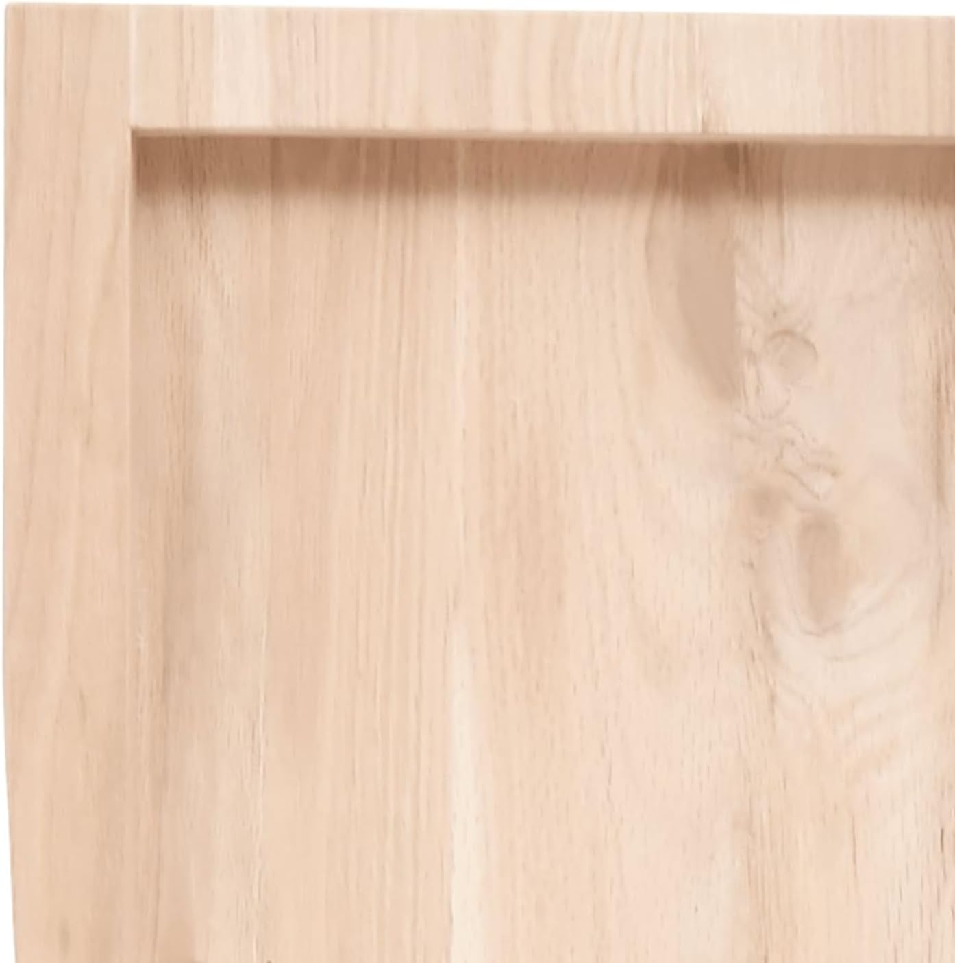 Solid Oak Tabletop 80 x 60 cm, Unfinished Live Edge Replacement for Kitchen Coffee Table, Dining Table, Desk, Durable Wood Surface for Home and Office