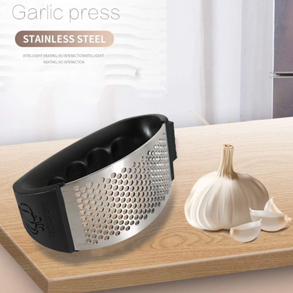 Zongha Garlic Press Stainless Steel Garlic Press Garlic Rocker Kitchen Utensils Garlic Peeler Kitchen Gadgets and Tools Black, One Size