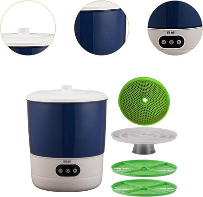 Jiuvaso Kit per Germogli di Fagioli con Spruzzatore a 360 Gradi E capacità Elevata, 3 modalità di Utilizzo, 1 Set di Piastre di Arachidi