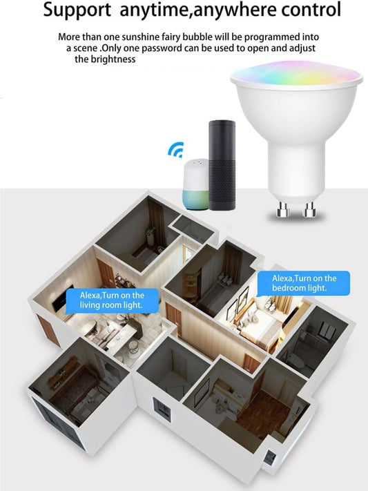 UanTii Smart WiFi GU10 LED Lighting Bulb Tuya Smart Spot Lighting lamp 5W App Remote Control Compatible with Alexa Google Home Siri (1), UT-GU1001
