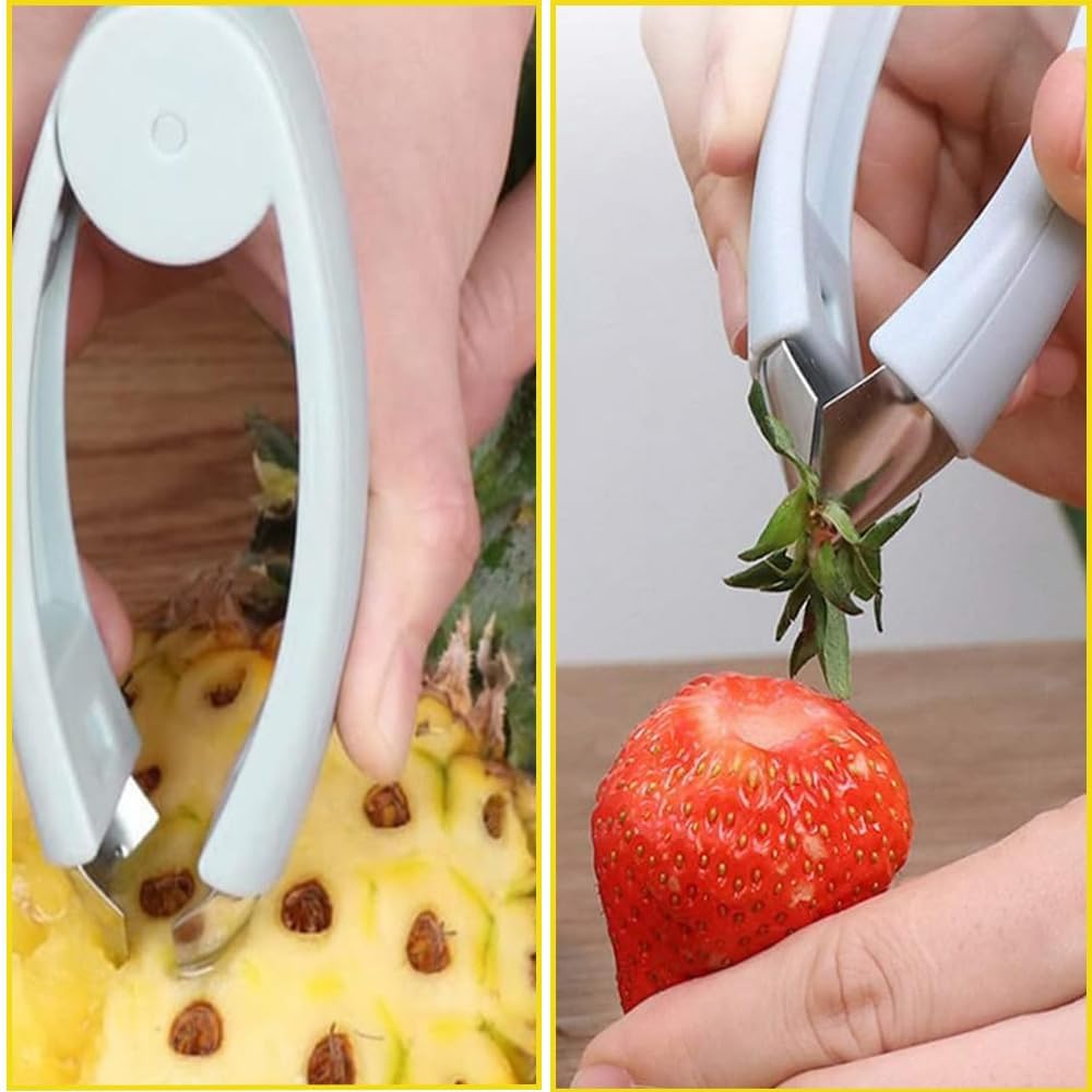 Pineapple Eye Remover,Multifunctional Stainless Steel Cutter and Fruit Corer,strawberry stem remover tool Pineapple Eye Peeler Tweezers Kitchen Gadget Easy to Use