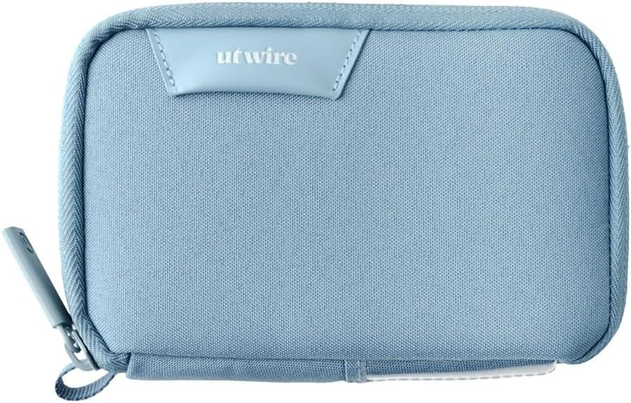 Folio Mini Small Tech Pouch with Label Identification for Daily Travel, Gym, Work Organizer for Cables Chargers, Electronic Accessories, Arctic Blue, Smart