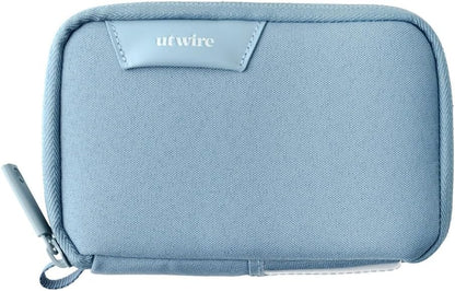 Folio Mini Small Tech Pouch with Label Identification for Daily Travel, Gym, Work Organizer for Cables Chargers, Electronic Accessories, Arctic Blue, Smart