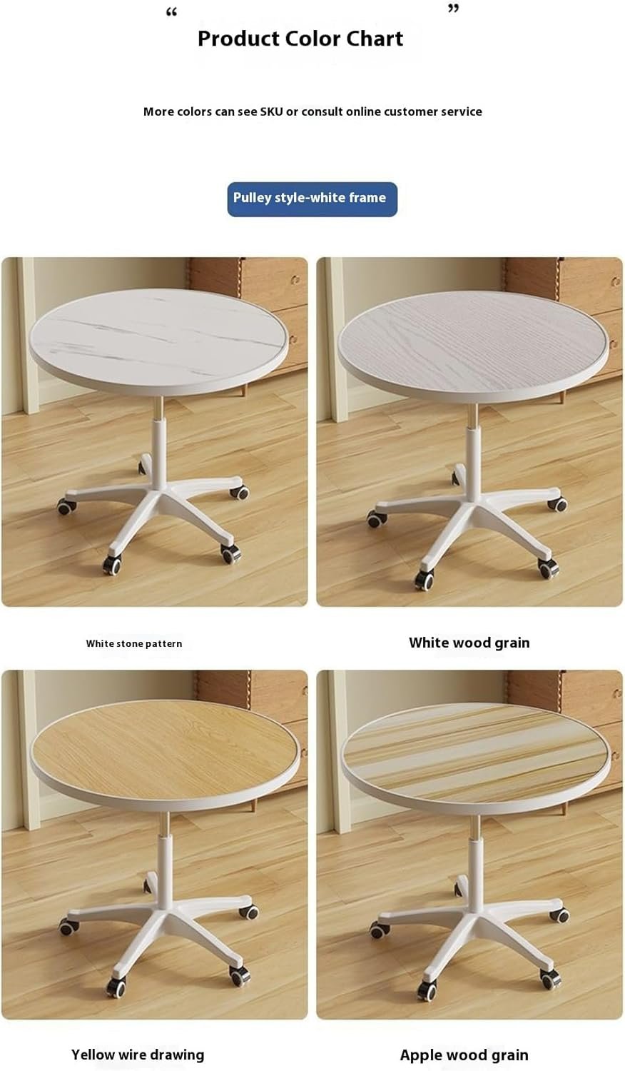 XIANERHUI Round Dining Table,Table Round Kitchen Dining Table,Tulip Table Top and Metal Pedestal Base, Mid-Century Table Leisure for Cafe, Home, Dining Room, Kitchen (White Marble W,27")