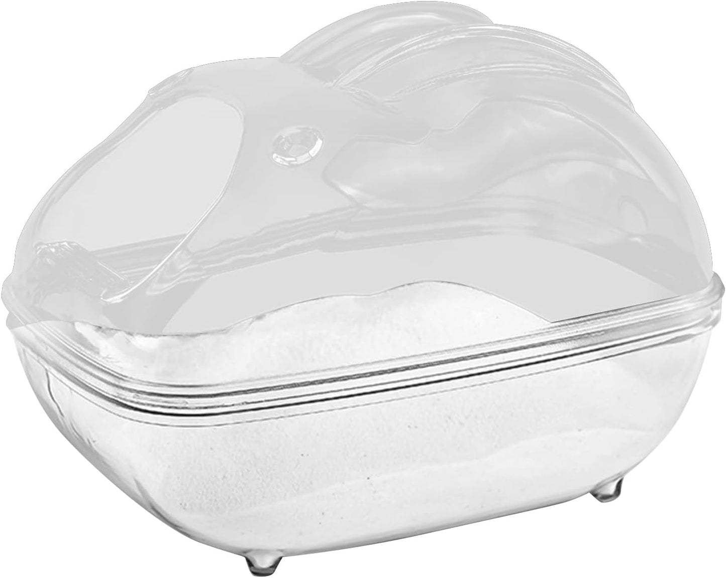 Criceto Sand Bath Container, design trasparente, 6,3 x 4,33 in Clear Cinchilla Bathtub, Autentico Grooming, Easy Clean Shell for Small Animal, Gabbia Accessory