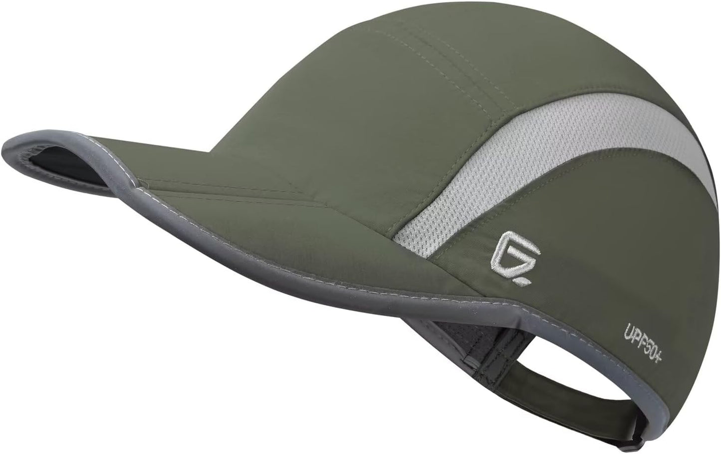 GADIEMKENSD UPF50+ Folding Outdoor Hat Unstructured Reflective Design Breathable Soft Sport Cap for Outdoor Sport