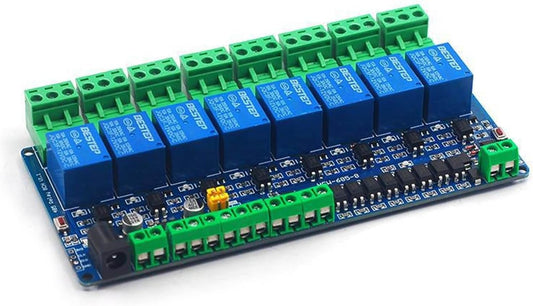KEXIAO RTU 8 Channel 12V Relaying Module with RS485 Input Output for Industrial and Home Automation