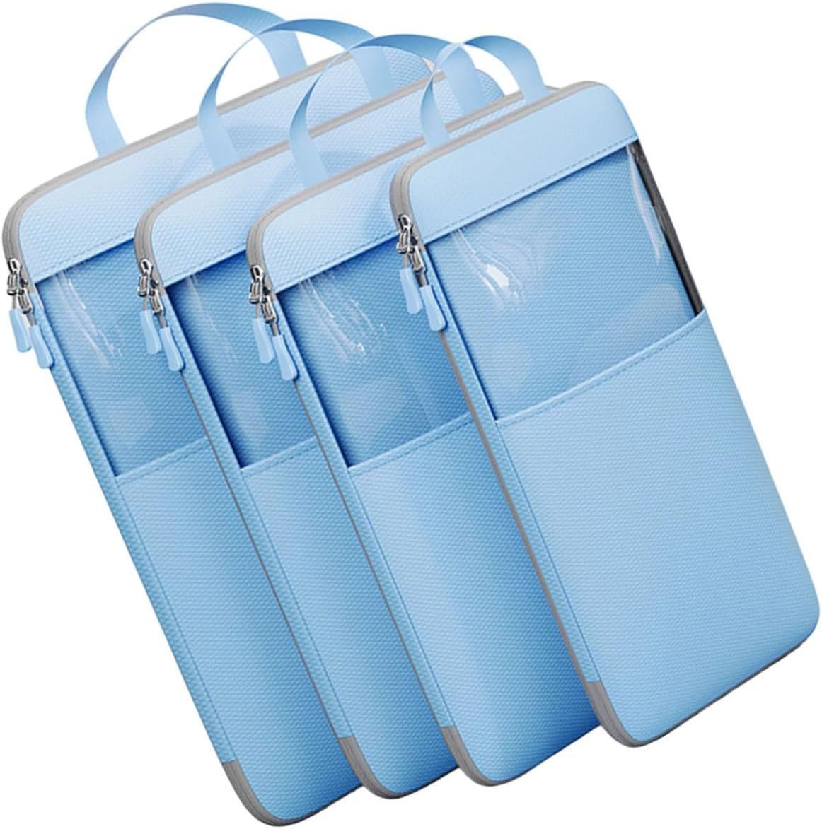 ZHENZQ Set of 4 Efficient Luggage Organization Bags Functional Organized Packing Container Expandable Compression Cubes Bags