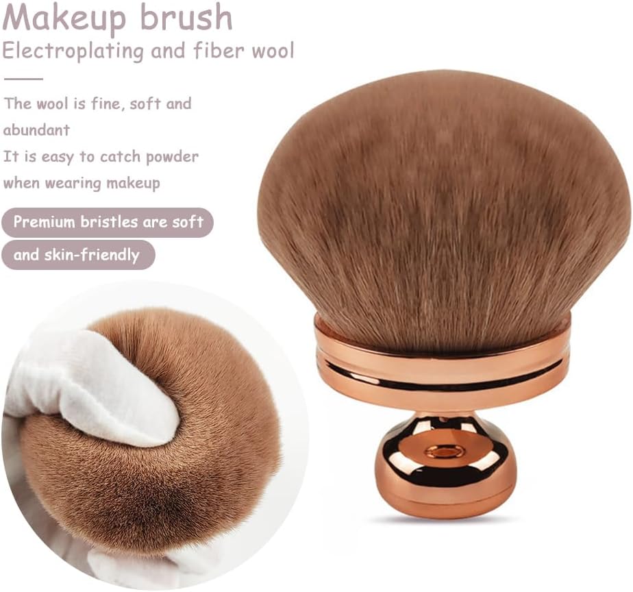 FDEETY Make Up Brushes Portable Makeup Brushes Professional Blush Multi-Use Brush Application On Cheeks Large Mushroom Head Cosmetic Brushes Loose Powder for Makeup Accessories