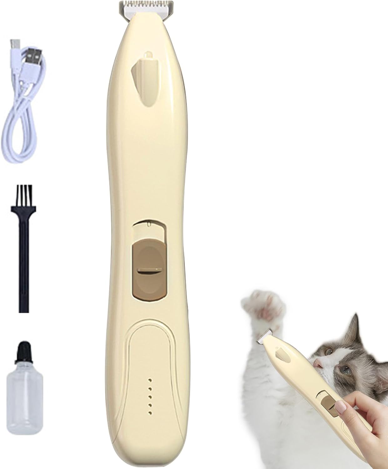 Dog Paw Trimmer For Grooming - Cordless Rechargeable Dog Paw Shaver,Low-Noise Cordless Feet Shaver Shedding Brush Gentle Rechargeable For Kitten Grooming Knotted