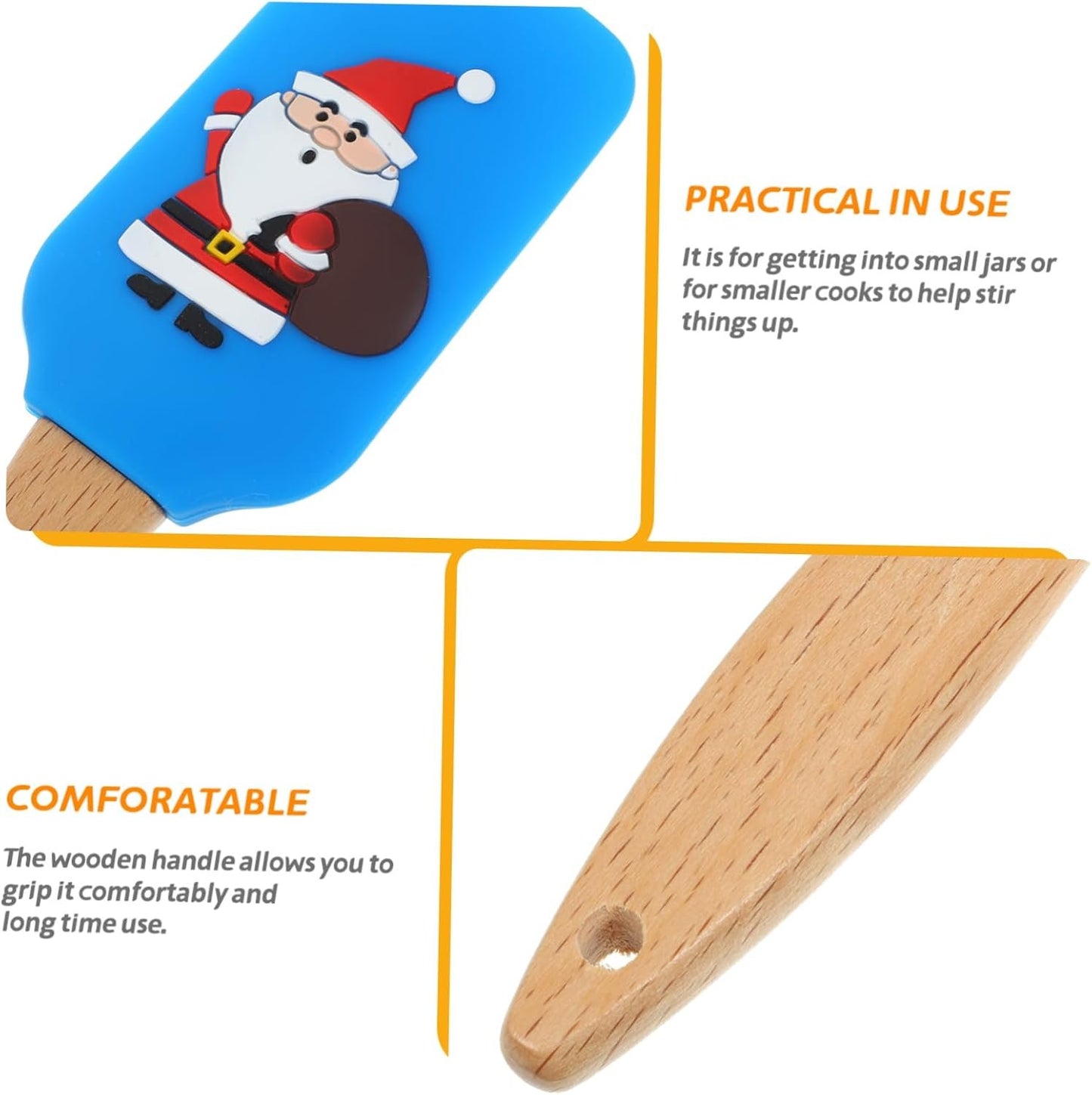 VICASKY 1 PC Silicone Christmas Scraper and Butter Whisk - Festive Kitchen Gadget Cookie Decorating Tool Perfect for Christmas Holidays