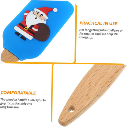 VICASKY 1 PC Silicone Christmas Scraper and Butter Whisk - Festive Kitchen Gadget Cookie Decorating Tool Perfect for Christmas Holidays