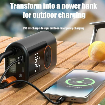 Aircore S1 – Smart Portable Tire Inflator Wireless Wired Power Bank, Equipped with Lighting + SOS Rescue Light Function, Suitable for Cars, Motorcycles, Bicycles (Black)