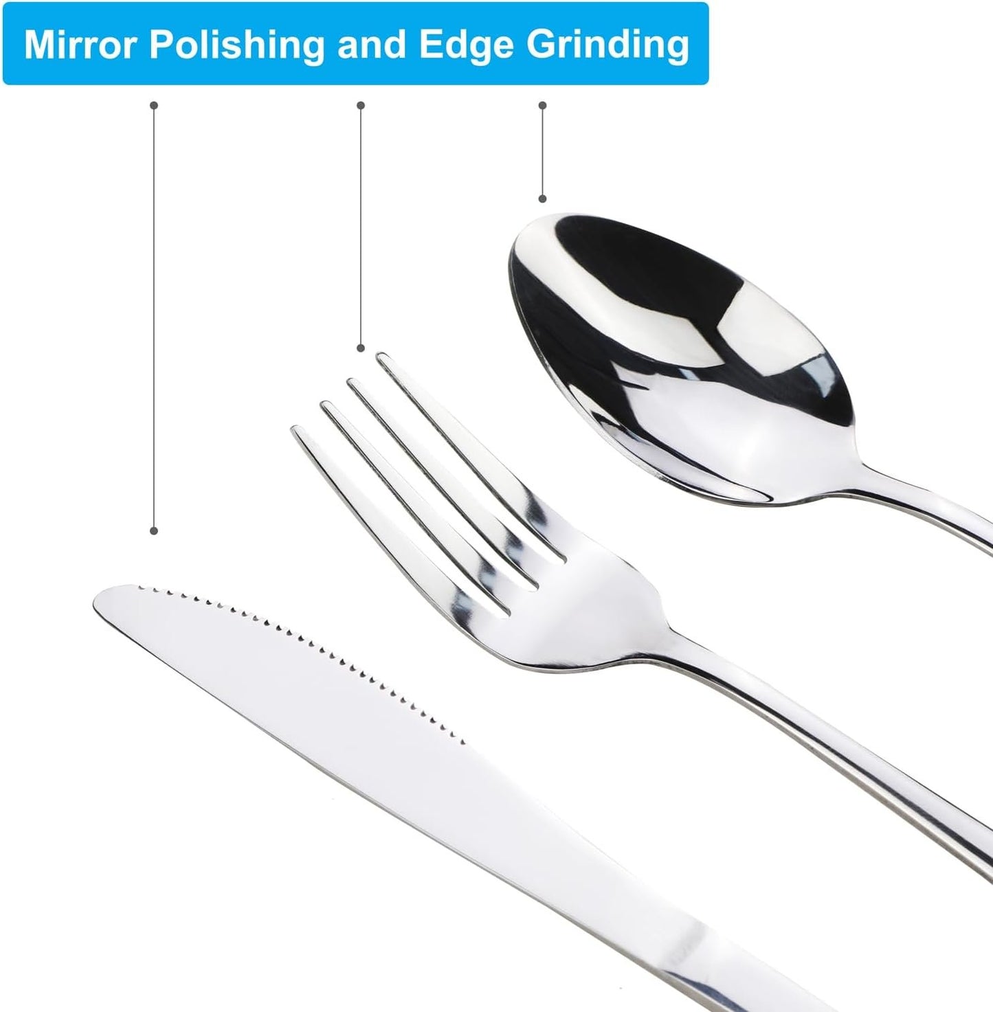 4PCS Premium Travel Utensils with Case, Stainless Steel Reusable Portable Utensils Set with Case, Lengnoyp Travel Silverware Set with Case for Lunch Box Including Fork Spoon Knife Set, Silver