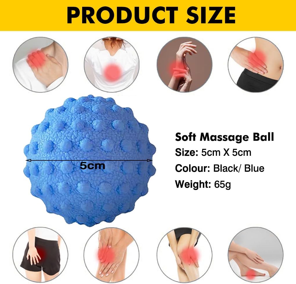 Vivva Massage Ball - Trigger Deep Tissue Back Massage, Foot Massager, Plantar Fasciitis & All Over Body Deep Tissue Muscle Therapy (Black)
