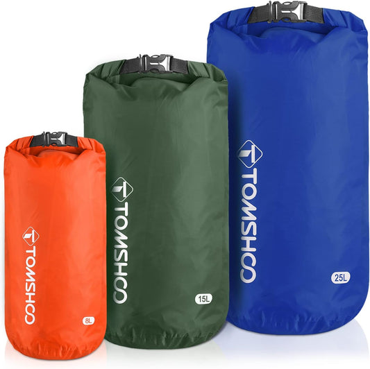 Eacam Pack of 5 Ultralight Dry Sack, Outdoor Bags Keep Gear Dry for Hiking, Backpacking, Kayaking, Camping, Swimming, Boating, 5L&12&15L&25L&35L