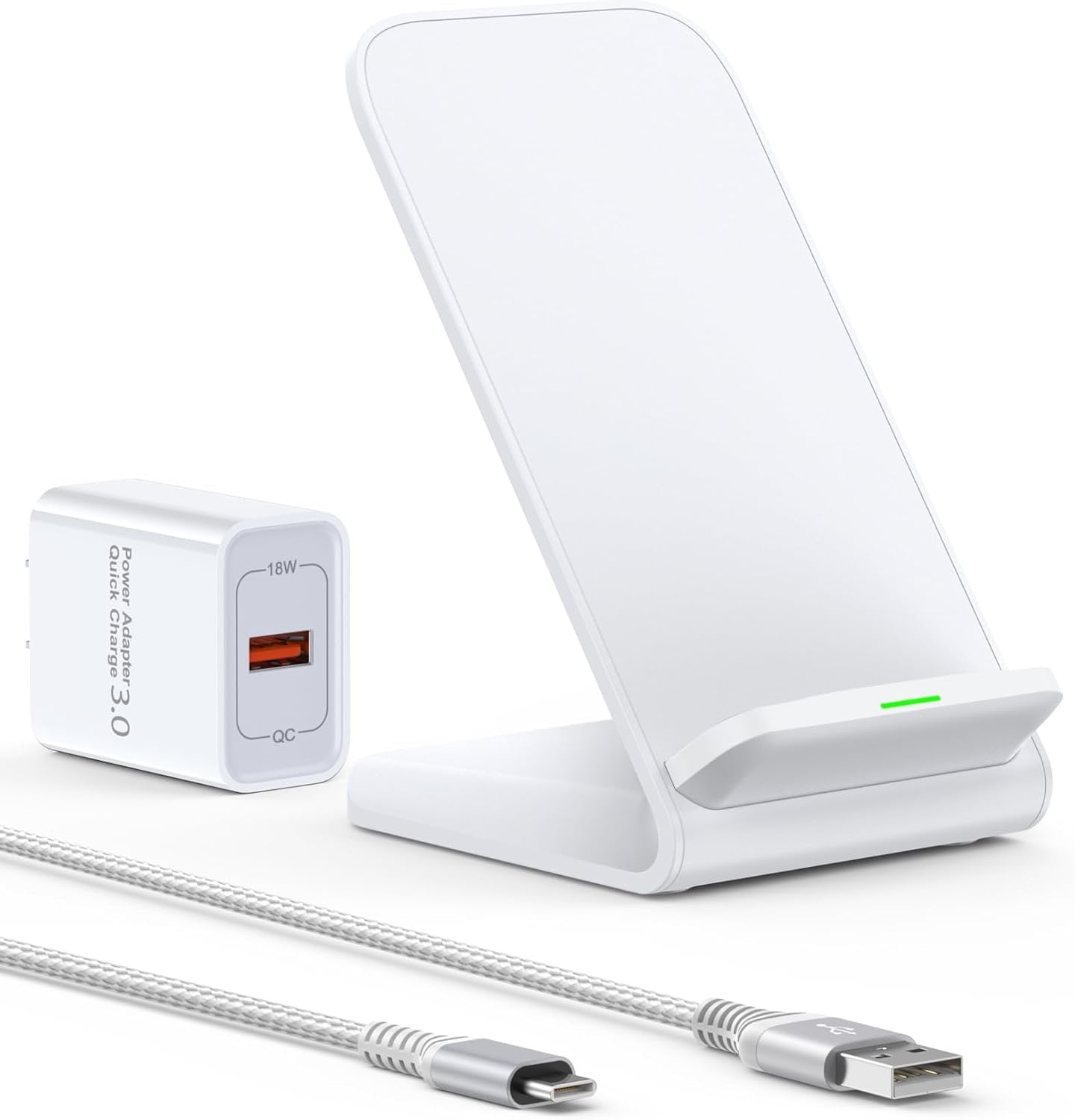 15w Anrdoid Wireless Charging Stand for Google Pixel 9 Pro XL 8 Pro 7 pro 7a 7 6 pro, QI Wireless Charger Station for Samsung Galaxy S24 S23 S22 Ultra Apple iPhone 16 15 14 13 Power Adapter Included