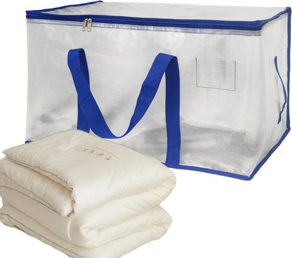 Large Moving Bags, Zippered Waterproof Totes, 27.17 x 14.96 x 15.75 Inches Heavy-Duty Storage Clothes, Transparent Packing Pouches for Easy Organization, Transparent Packing Pouch