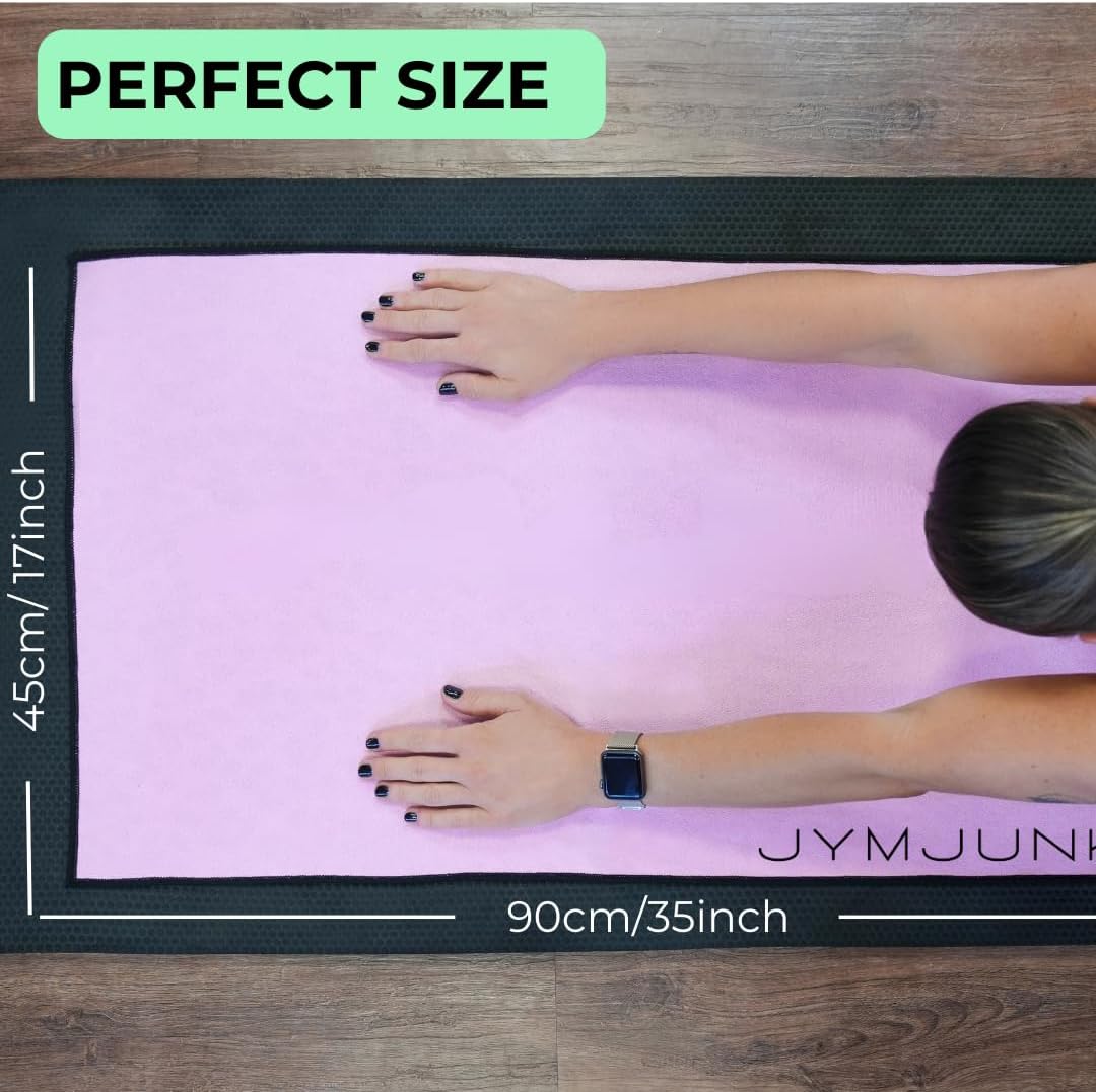 Jymjunki Gym Towel for Working Out (90 x 45 CM) - 100% Recycled Microfiber, Lightweight Soft & Highly Absorbent Sports, Yoga & Workout Towel, Sweat Towel for Gym - Great Gift Idea