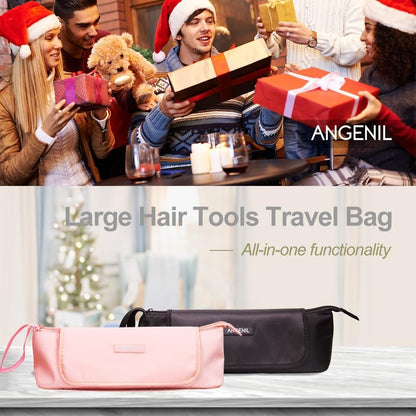 ANGENIL Large Curling Iron Bag, Heat Mat for Hair Tools Travel Bag 2 in 1 with Heat Mat for Hair Curler, Hair Straightener Brush and Hot Air Brushes, Hot Tool Bag Accessories Organizer for Women