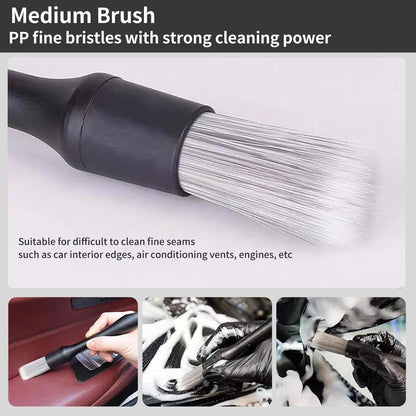 QioTceen Car Detailing Brush Set - 4-Piece Kit for Interior & Exterior Cleaning - Premium Car Wash Brush for Professional Results ﻿car Duster Interior